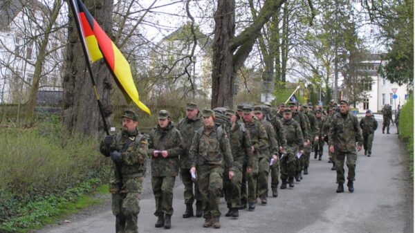 Gedenkmarsch 13K3-Marsch im Jahr 2023 am Standort Bückeburg durch Reservisten. (Foto- Reservistenverband)