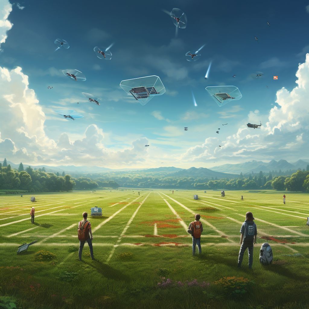 Sollen der Industrie neue Impulse geben: Idee bzw. Spielfeld für die Swarm Drone Challenge 2024. (Grafik: MBDA)
