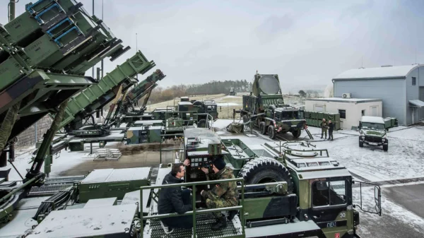 Patriot-Systeme im Einsatztest durch die Bundeswehr auf dem MBDA-Testgelände in Freinhausen bei München.