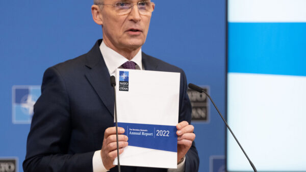 NATO-Generalsekretär Jens Stoltenberg stellte am 21. März 2023 den Jahresbericht des Bündnisses für 2022 vor.