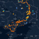 Traversals fusioniert mehrere Datenquellen um ein möglichst genaues Bild der aktuellen Lage zu erstellen. Hier werden z.B. russsiche Stellungssysteme auf der Karte angezeigt.