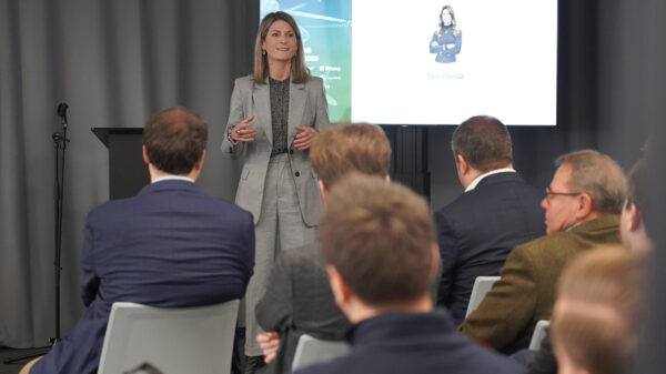 FCAS-Accelerator: HENSOLDT CStO Celia Pelaz spricht bei der Abschlussveranstaltung.