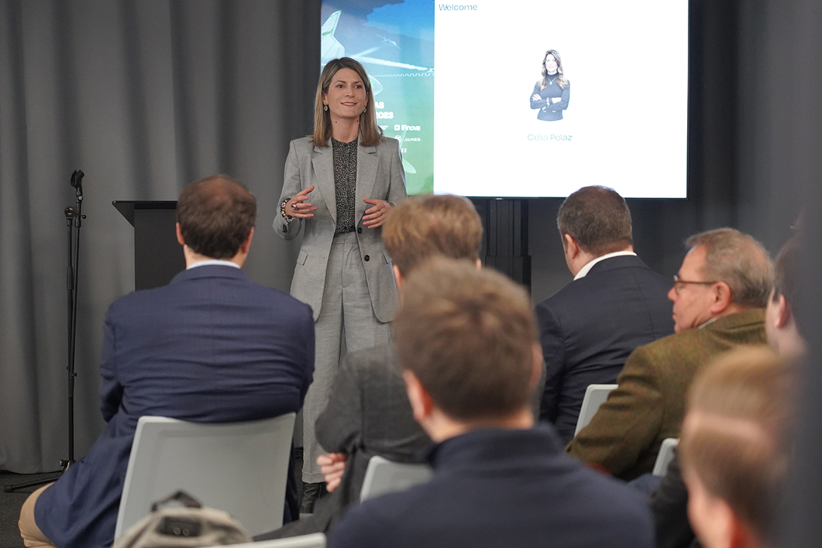 FCAS-Accelerator: HENSOLDT CStO Celia Pelaz spricht bei der Abschlussveranstaltung.