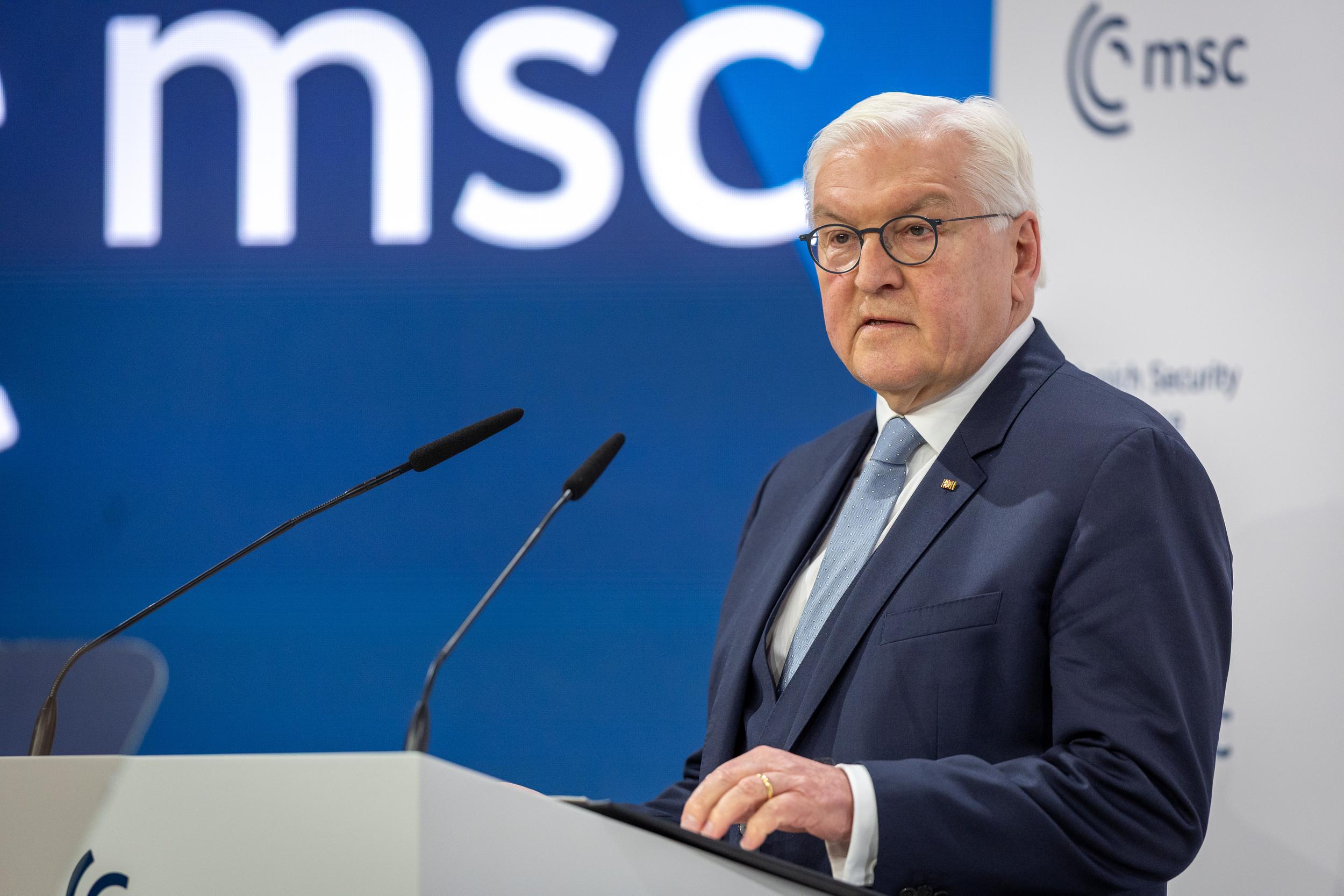 Bundespräsident Frank-Walter Steinmeier eröffnet die Münchner Sicherheitskonferenz 2025.