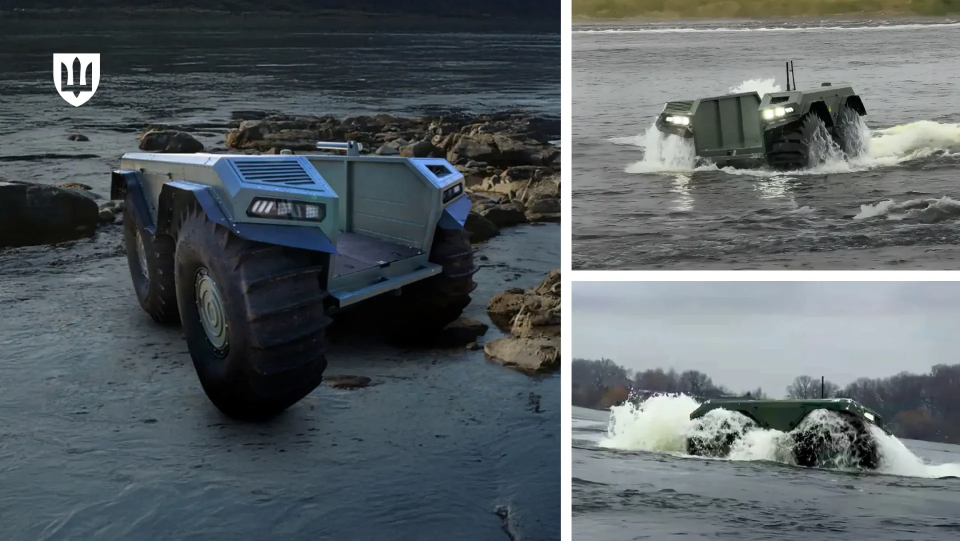 Der Amphibienroboter UNEX kann durch schwieriges Gelände fahren und seine Missionen mittels vorprogrammiertem Autopiloten erfüllen.