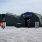 Verwundetenversorgung: Aufbau der Role 2 Forward in Verb mit einer Rettungsstation.
