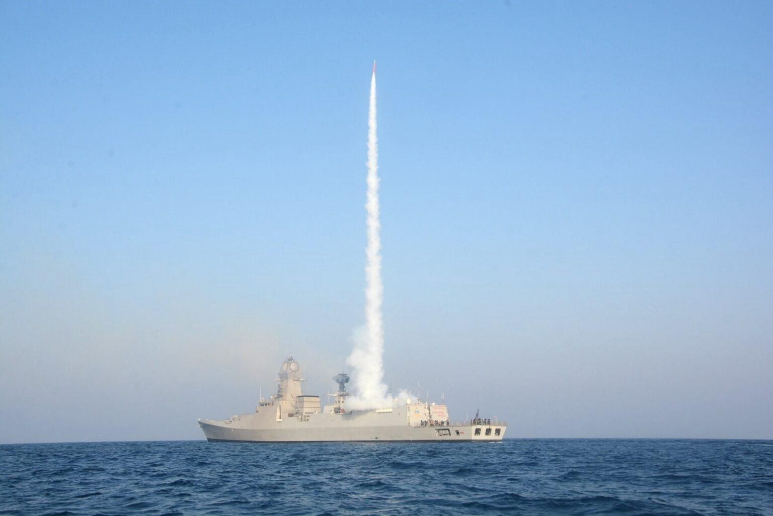 Barak MRSAM Test der indischen Marine.