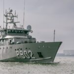 Das Patrouillenboot BNS Pollux der belgischen Marine vom Typ P902 Castor wird auf der DSEI zu sehen sein.