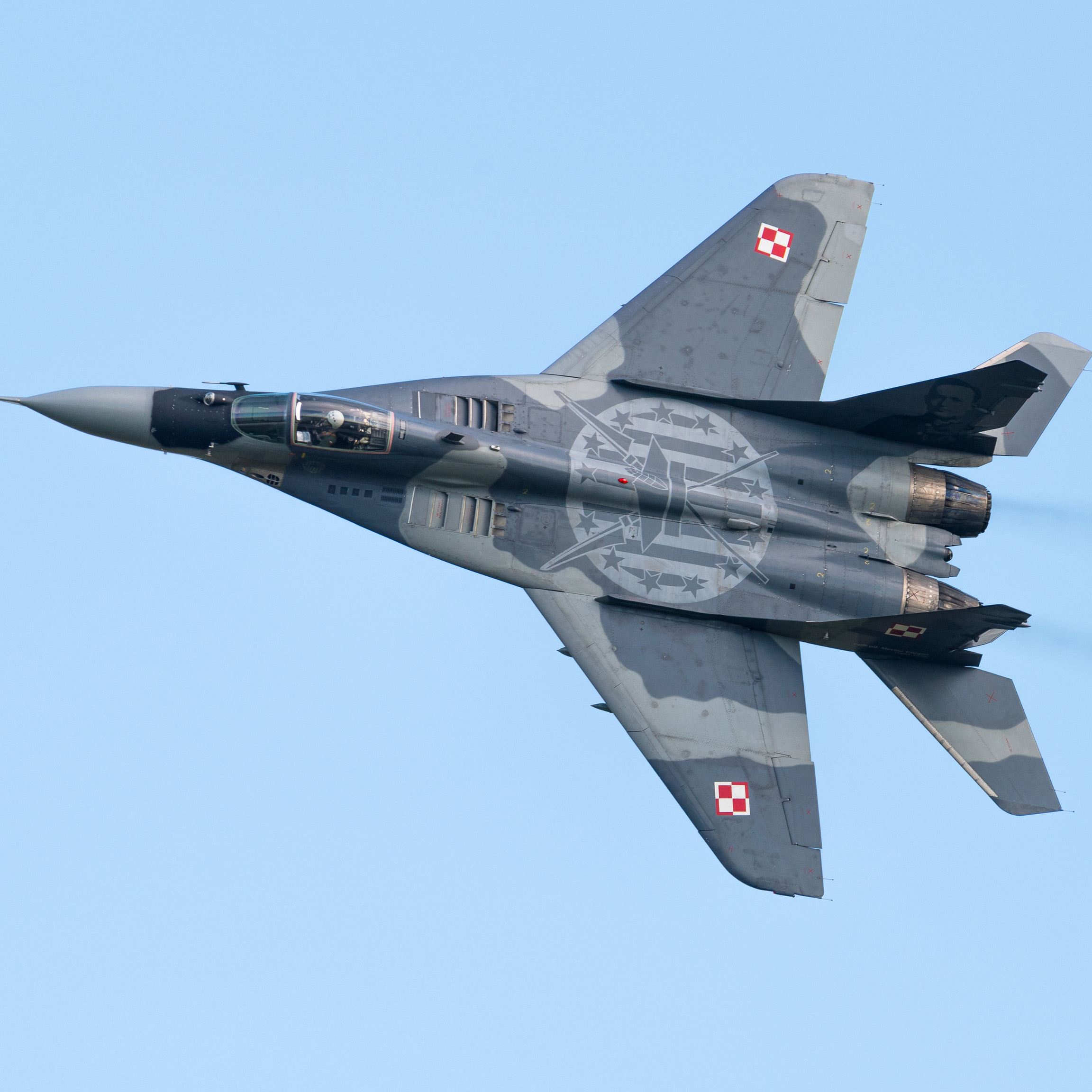 Militärjet MiG-29A der polnischen Luftwaffe auf der ILA Berlin Air Show 2016.