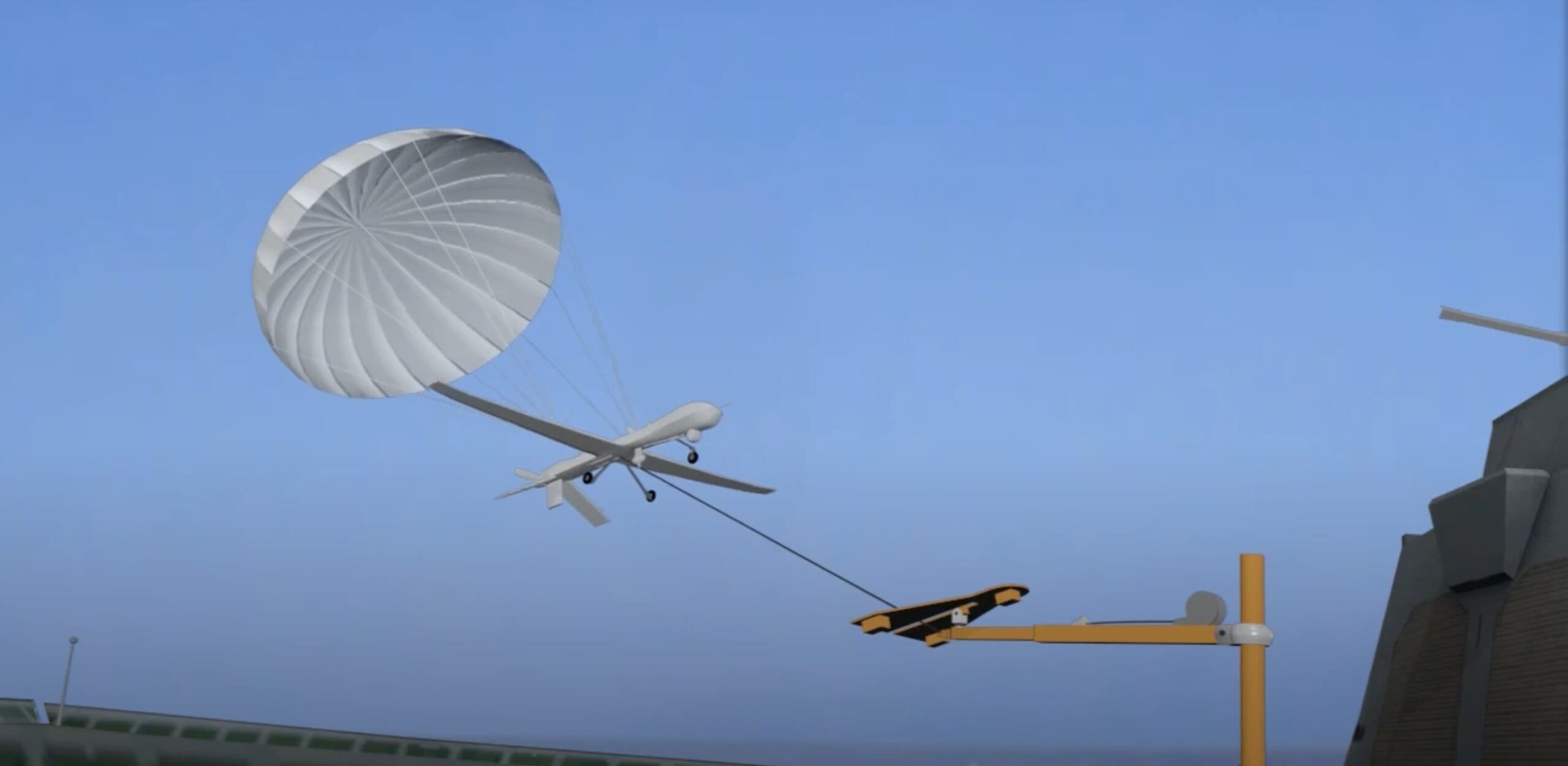 UAVs auf hoher See – Jedes Schiff kann ein Drohnenträger sein Animation des LAR-DH-Konzepts.