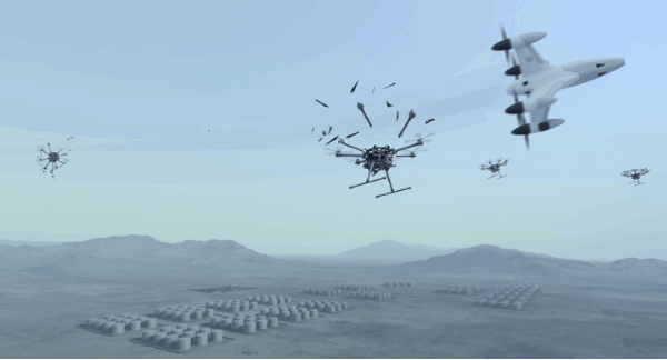 INTERCEPTOR: Bildliche Darstellung der Wirkweise gegen kleinere UAVs