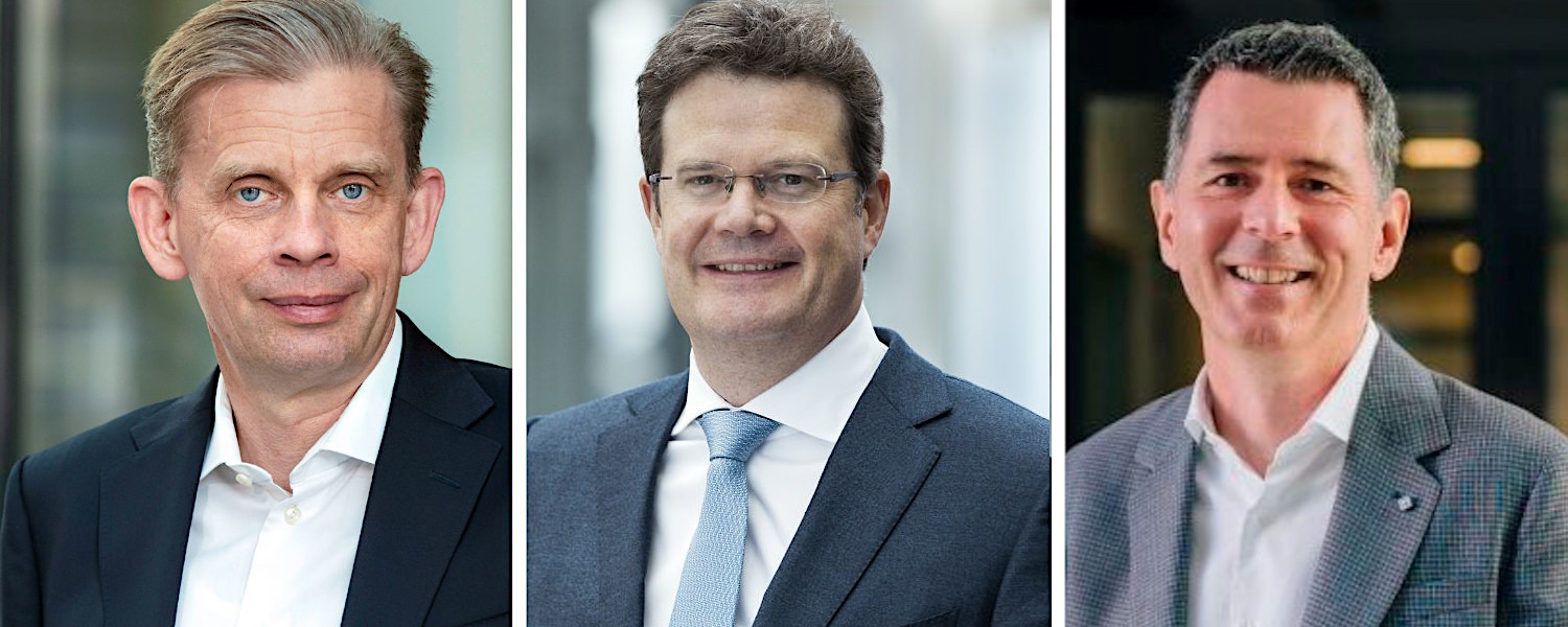 Noch COO Peter Riedel (l.) verlässt Rohde und Schwarz zum Ende des Monats. Neben CEO Christian Leicher (m.) führt CTO Andreas Pauly das Unternehmen übergangsweise auch als COO.