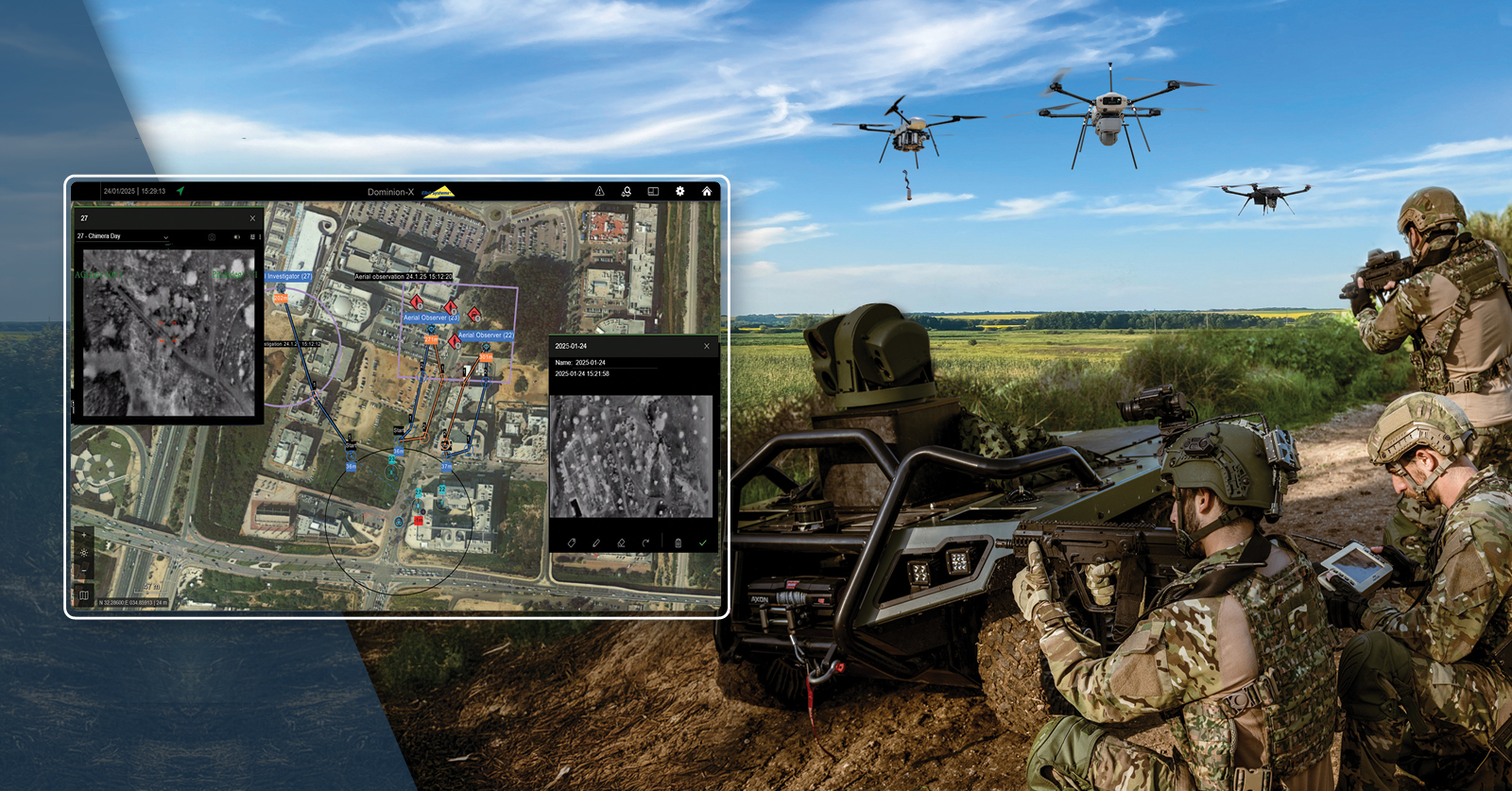Das autonome Management-Betriebssystem der nächsten Generation für unbemannte Plattformen Dominion-X von Elbit Systems.
