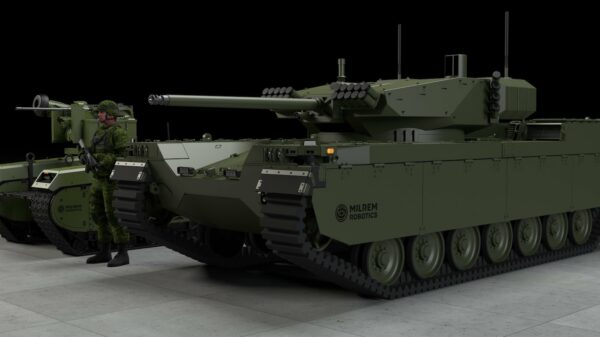 Zwei der Milrem Robotics UGVs, links das THeMIS Modell. (Grafik- Milrem)