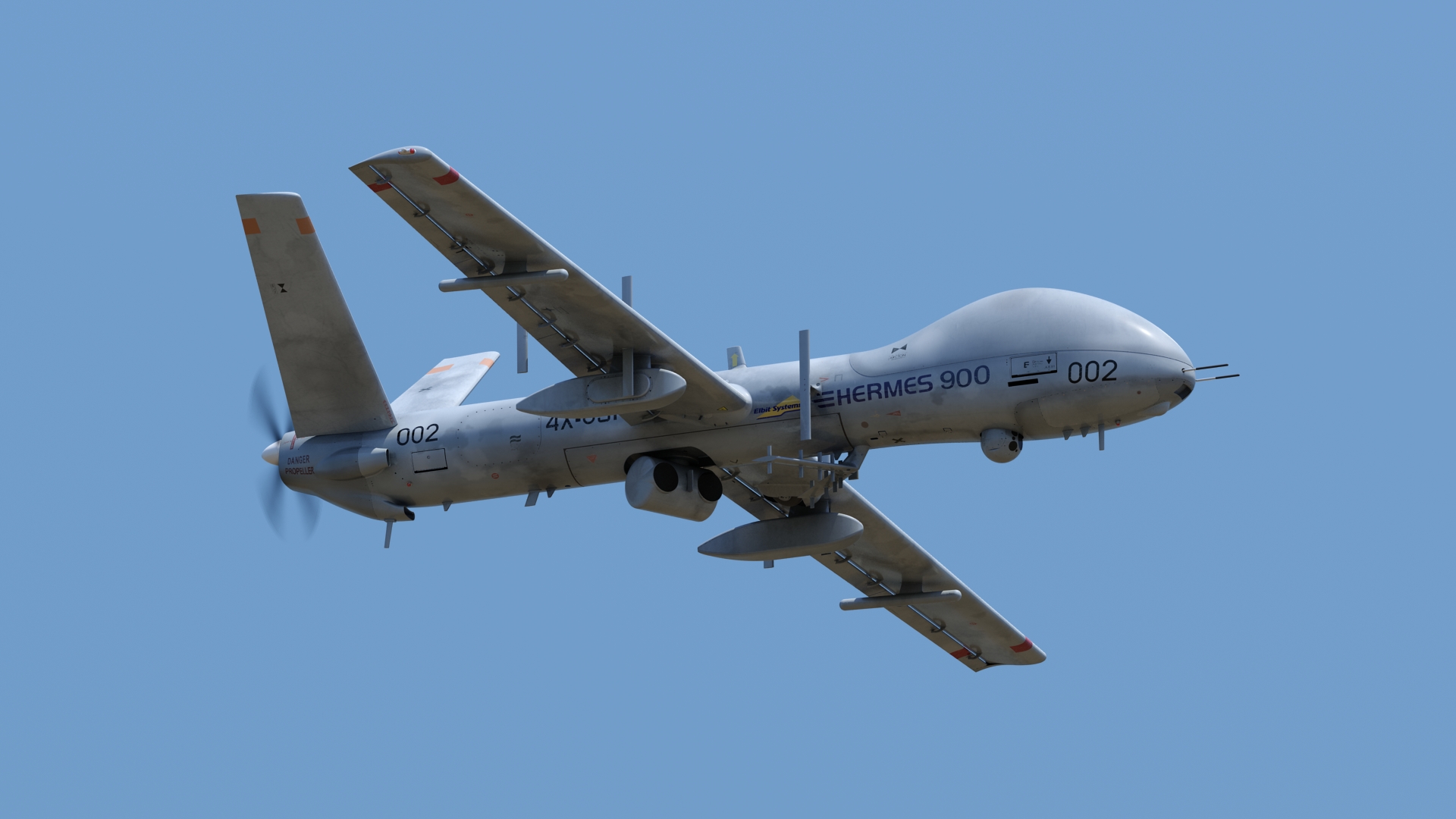 Auch für Serbien? Hermes 900-MALE-UAV mit dem Advanced Multi-Sensor Payload System Next Generation (AMPS NG) als Payload. Die großen Drohnen besitzen mittlerweile eine große Bandbreite an ausgefeilten Payloads, die sie zu überaus schützenswerten Systemen macht.
