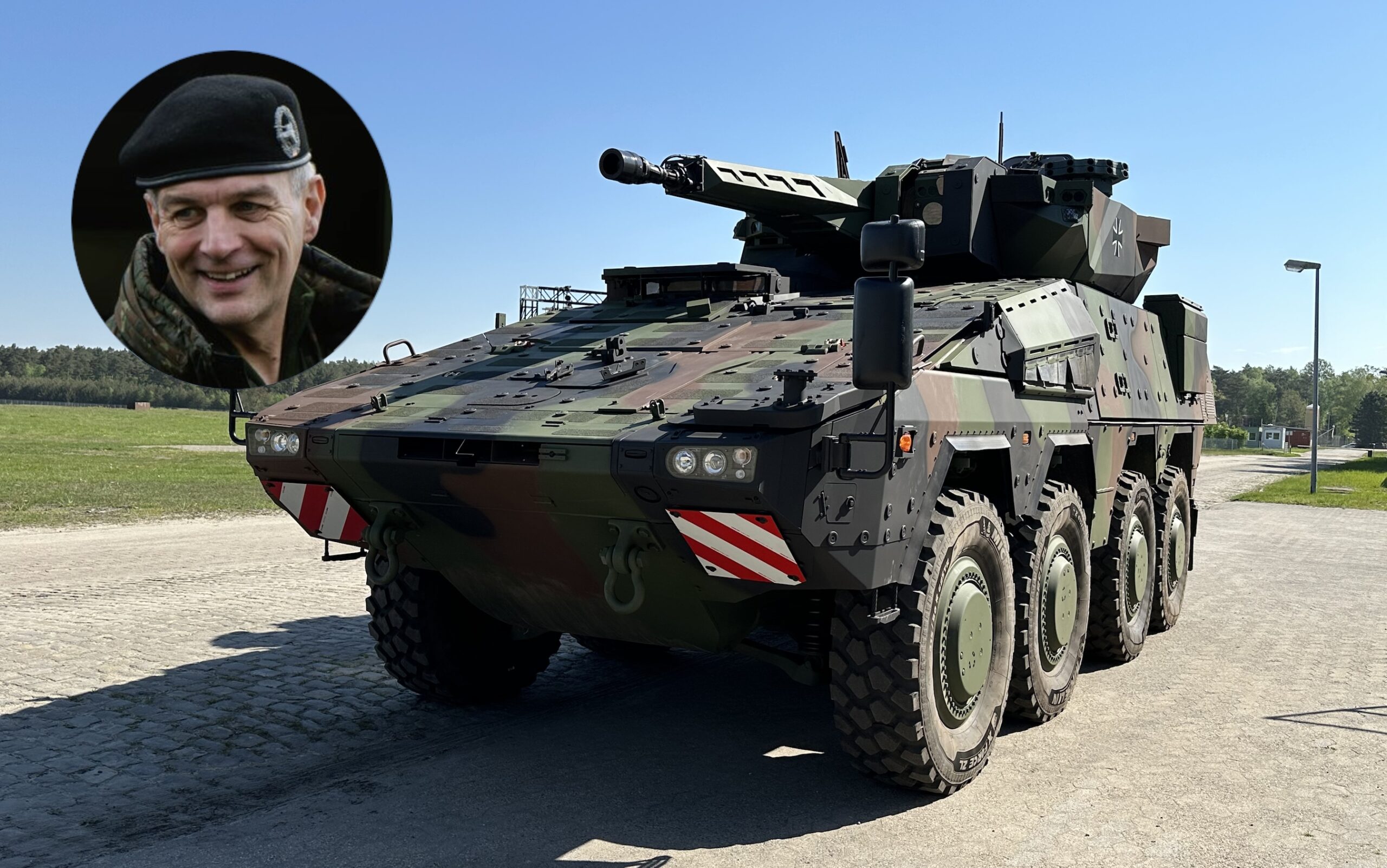 Generalleutnant Andreas Marlow, Stellvertreter des Inspekteurs des Heeres und Kommandeur Militärische Grundorganisation, nennt die Ankunft des ersten Schweren Waffenträgers Infanterie einen ganz großen und wichtigen Schritt für den Aufbau der Mittleren Kräfte.