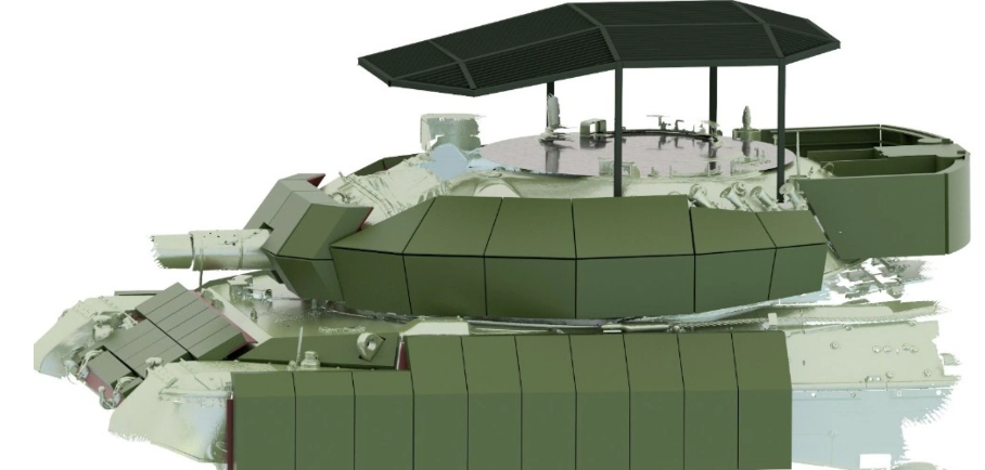 KMW und EODH zur Modernisierung der griechischen Leopard 1A5-Flotte: Soll Gewicht einsparen: neuer Schutz für den Leopard 1A5.