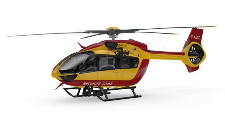 Der Hubschrauber Airbus H145 von Airbus Helicopters in einer zivilen SAR-Version für Frankreich.