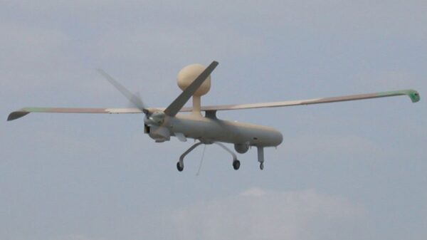 Die Drohne Hermes-450 von Elbit Systems im Dienst der israelischen Luftwaffe.