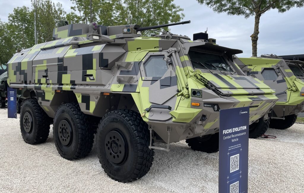 TPz FUCHS Evolution mit dem LuWa-Turm am Stand von Rheinmetall. (Grafik: AF)