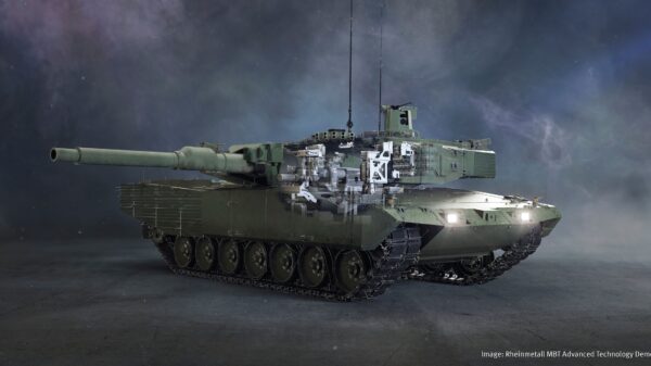 Die ADT-Anteile visualisiert am Main Battle Tank Advanced Technology Demonstrator von Rheinmetall. Rheinmetall und Indra heben durch ihre Zusammenarbeit die Fähigkeiten der spanischen Kampfpanzer Leopard 2 E auf ein neues Niveau.