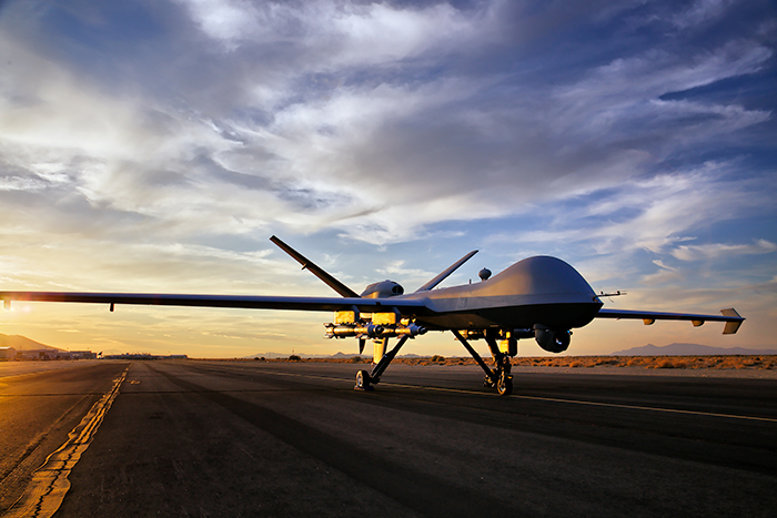 Eine amerikanisches Reaper MALE-UAV, wie es jüngst wieder von jemenitischen Huthi abgeschossen wurde.