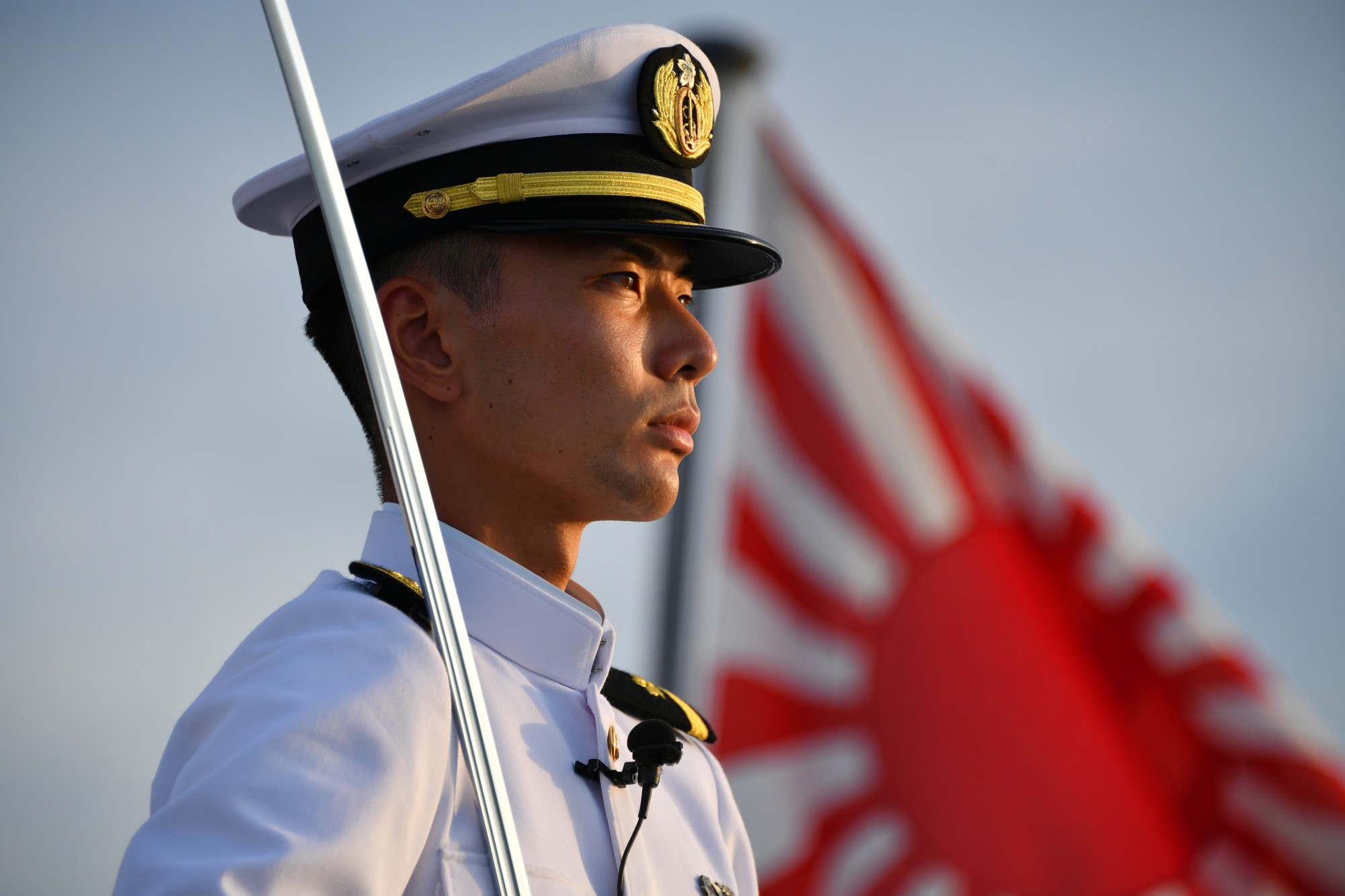 Japanische Marineoffizier der Seestreitkräfte Japans..