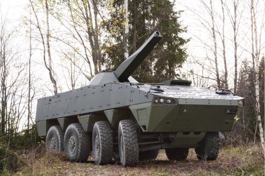 Patria NEMO Mörsersystem auf einem Landfahrzeug integriert. Bereist Mitte 2020 erprobt die U.S. Army eine solche Lösung. (Foto- Patria)