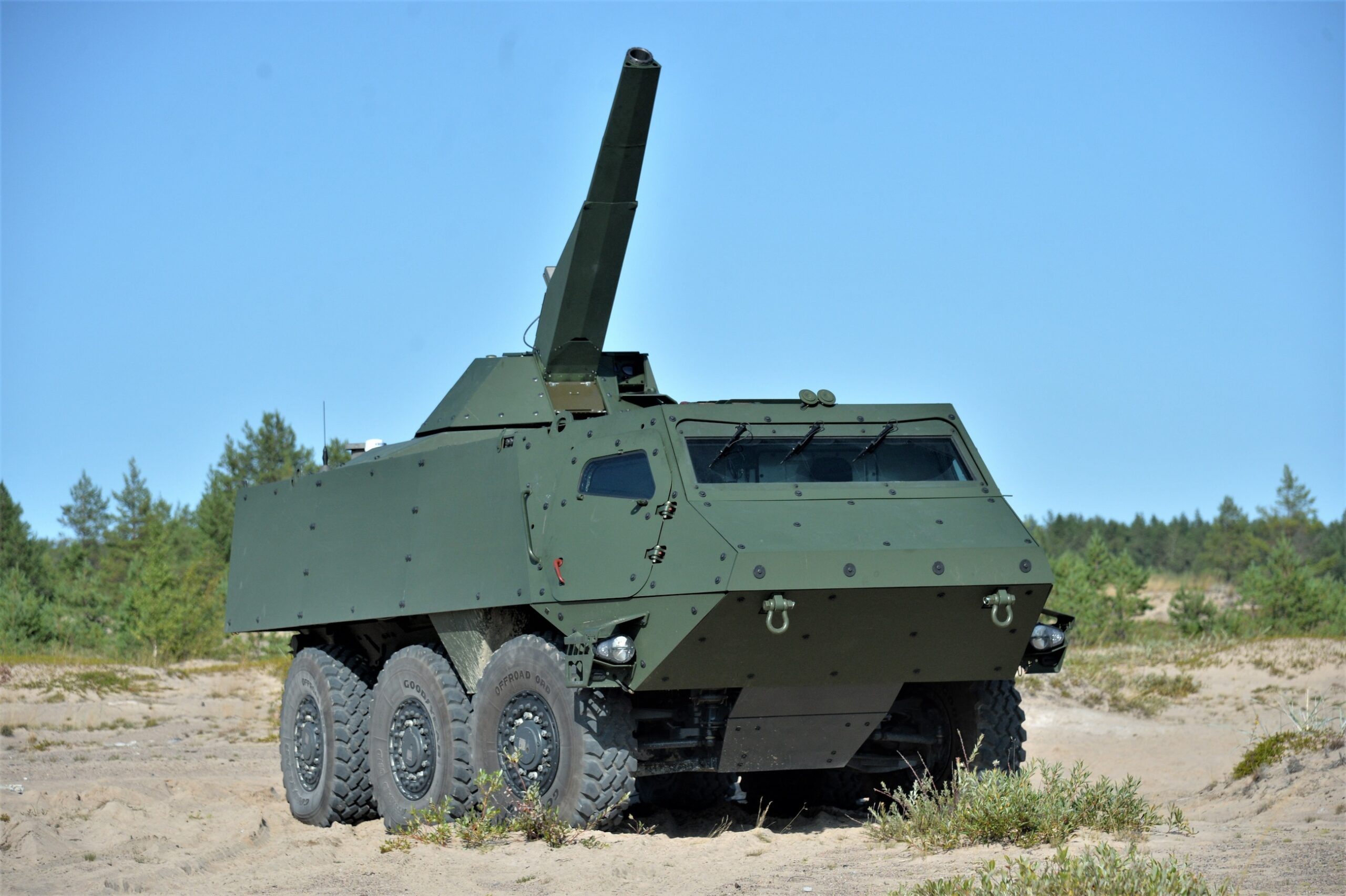 Die von der Bundeswehr gewählte Lösung Zukünftiges System Indirektes Feuer kurze Reichweite: Patria NEMO 120mm Mörser auf CAVS.