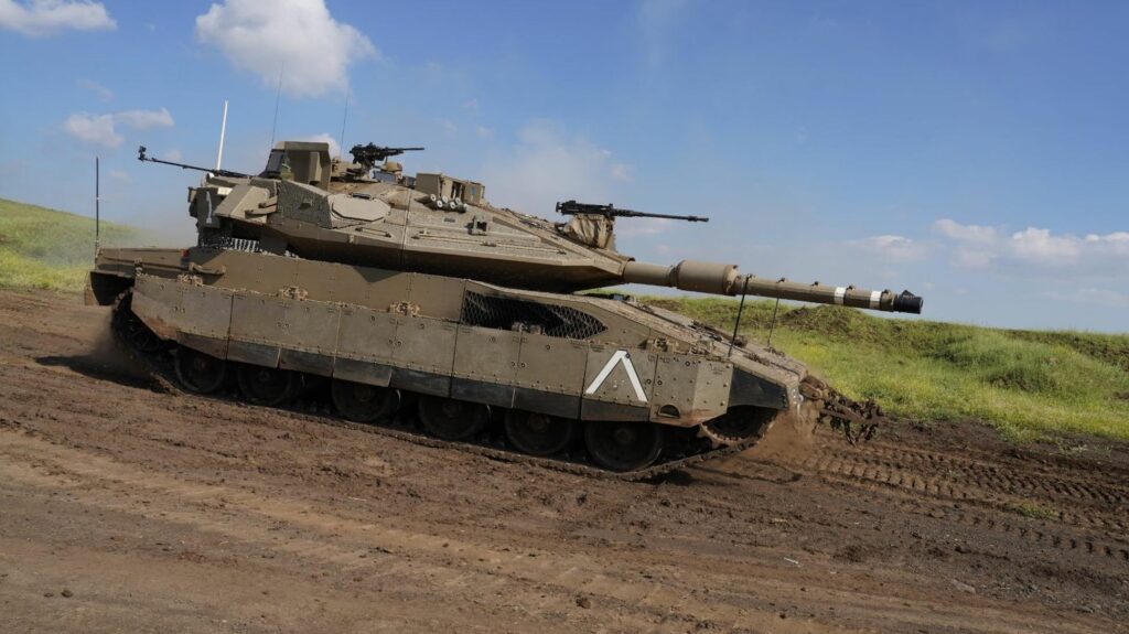 Auch für Stockholm interessant: Das Schutzsystem Trophy von Rafael auf einem Merkava Kampfpanzer.