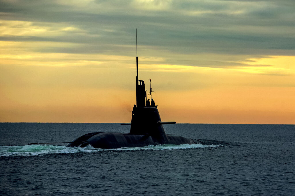 U-Boot der Klasse 212 A auf m See.