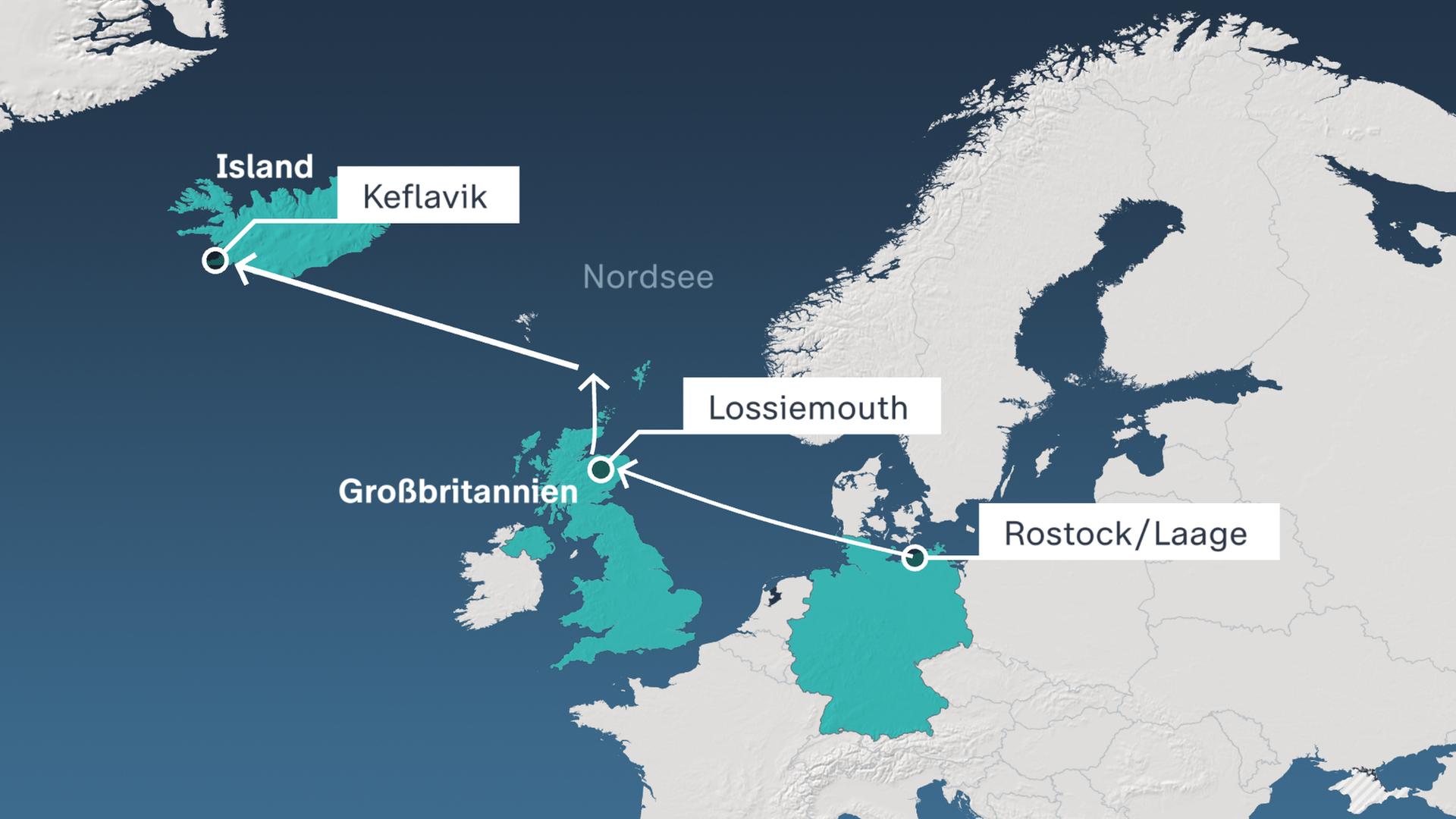 Rapid Viking: Verlegeplan der Luftwaffenübung. Grafik: Bundeswehr / Kristin Schönbeck