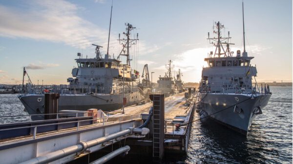 Minenjagdboote des 3. Minensuchgeschwaders in ihrem Heimathafen Kiel