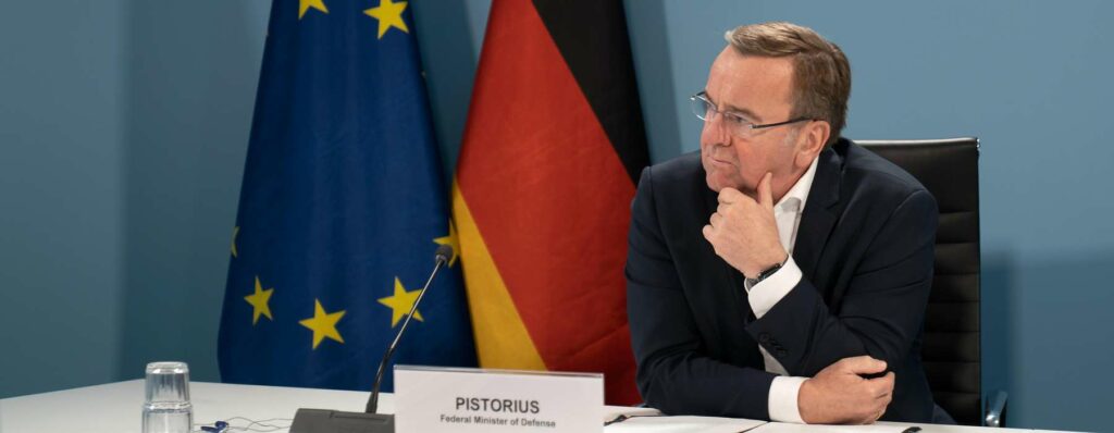 Boris Pistorius beim Ramstein Treffen.