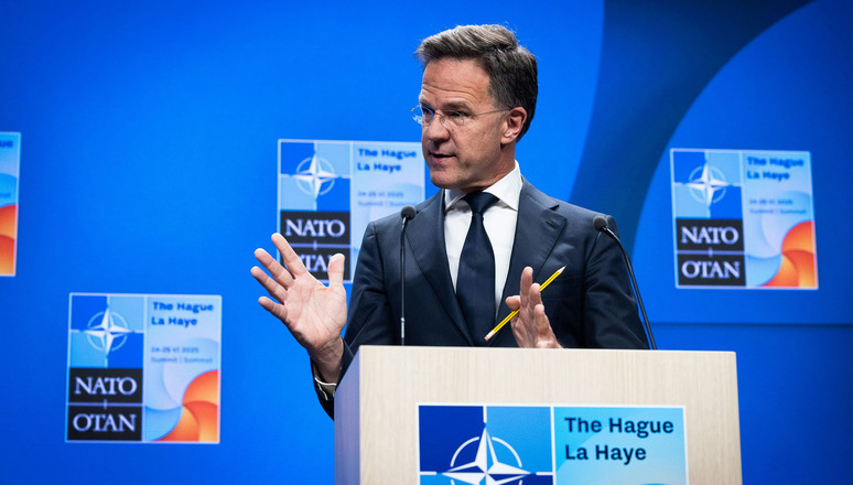 NATO-Gipfel: Presseerklärung von NATO-Generalsekretär Mark Rutte vor dem Gipfeltreffen in Den Haag.